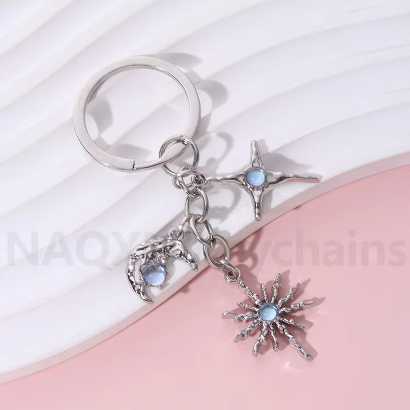 Y2K Moon Universe Rabbit Keychain Pretty Star Cross Planet Key Ring For Women Girl Friendship Gif... | AliExpress (US)