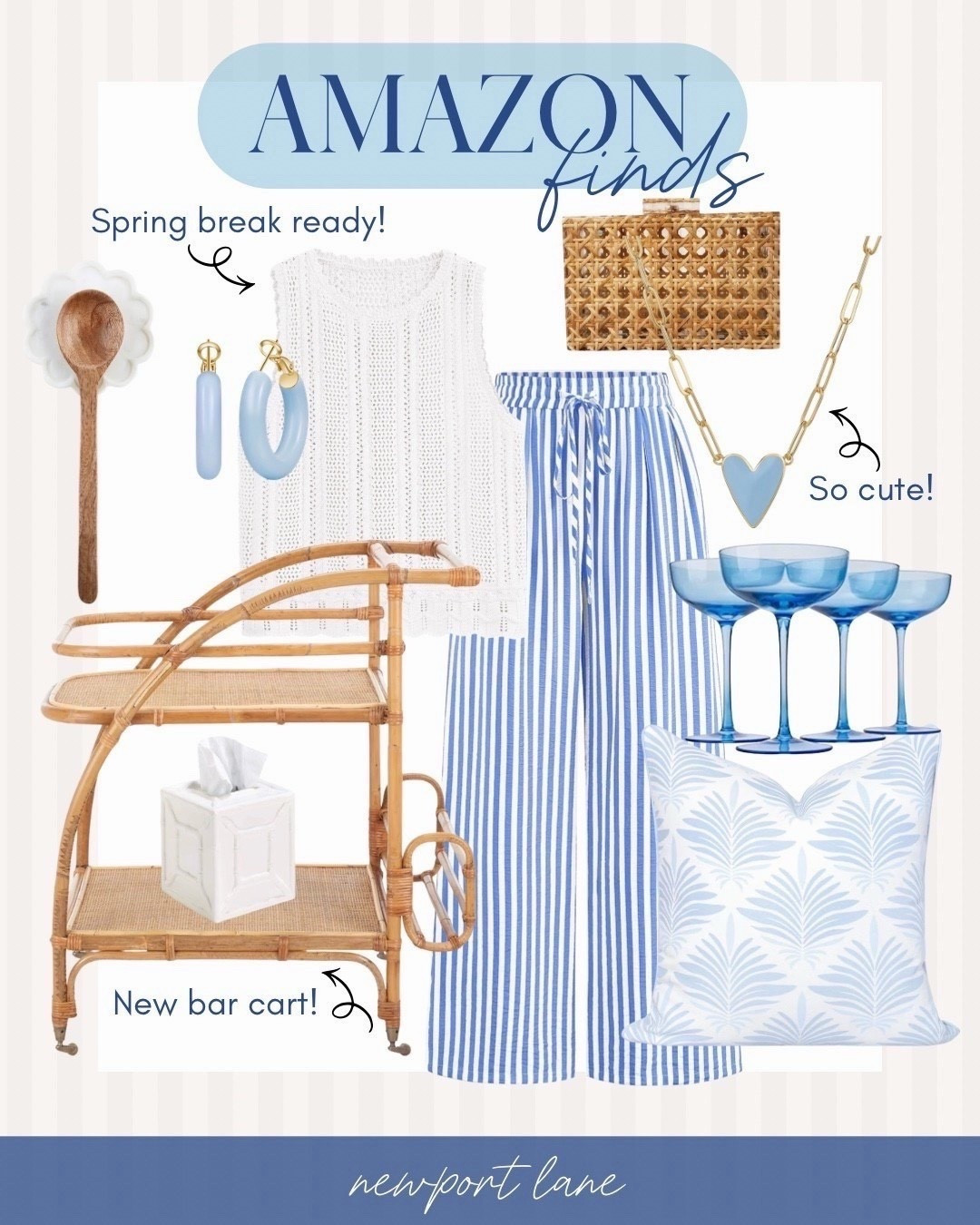 This Amazon collage features coastal decor, furniture, and blue and white vacation fashion for an easy, pulled-together look at home and away. I love mixing wearable pieces with home accents so everything feels cohesive and elevated. 



#LTKSaleAlert #LTKHome #LTKU