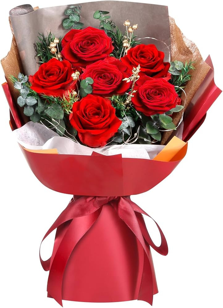 ADDWel Preserved Real Red Rose Bouquet Long-Lasting Flowers for Anniversary, Birthday and Romanti... | Amazon (US)