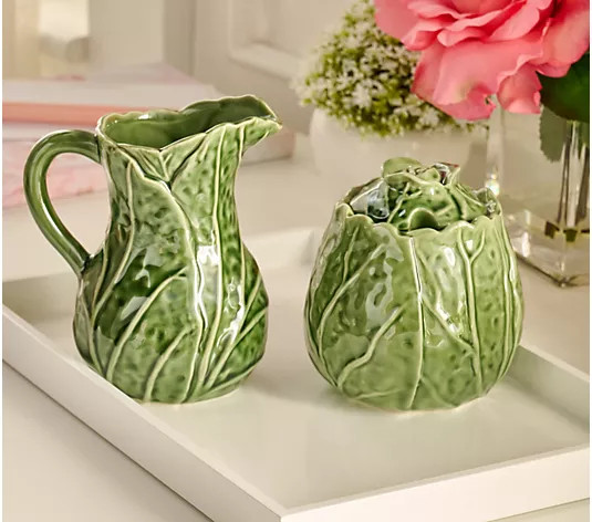 Make Your Selection: Cozy Cottage by Liz Marie Cabbage Sugar Bowl and Creamer Set | QVC
