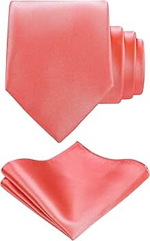 TIE G Solid Satin Color Formal Necktie and Pocket Square Sets in Gift Box | Amazon (US)