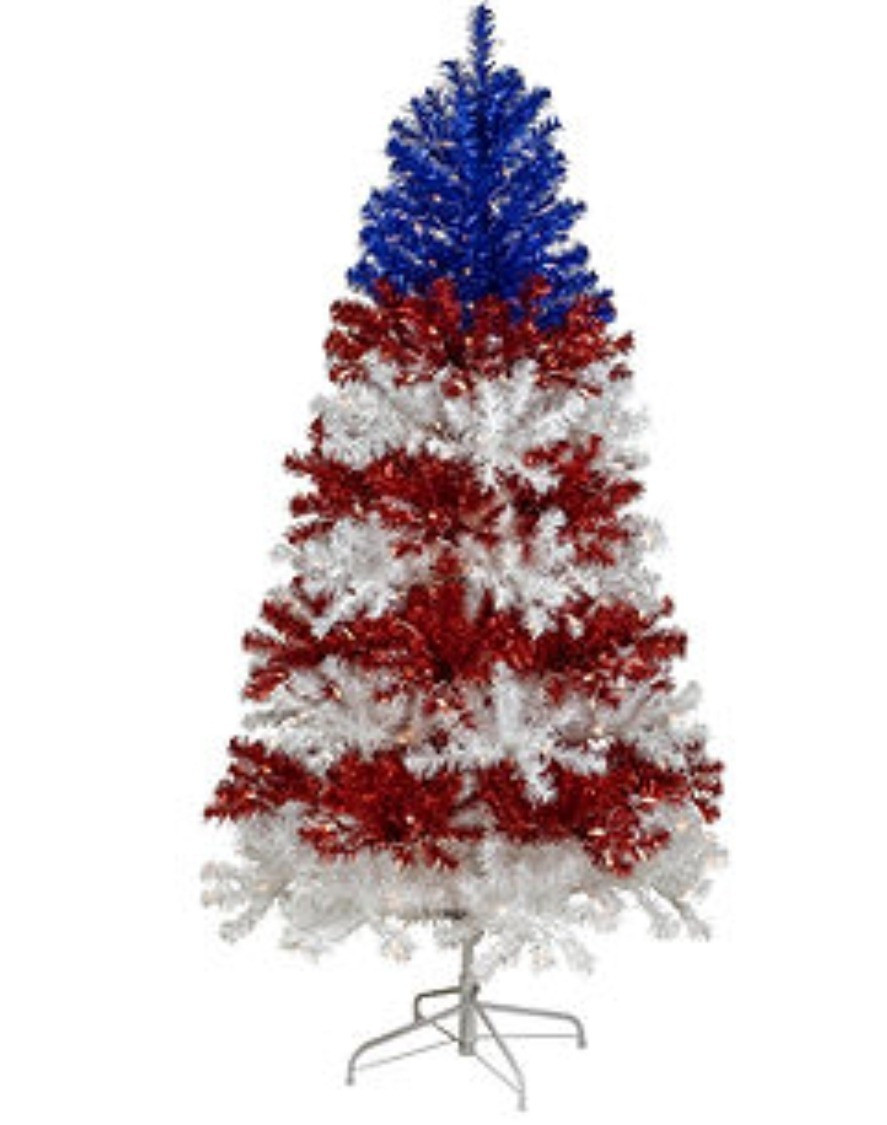 Americana Christmas Tree Northlight 6ft Pre-Lit Tinsel - Clear Lights 6 Foot Pre-Lit

