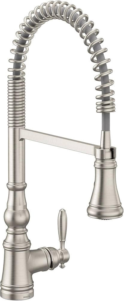 Moen Weymouth Spot Resist Stainless One Handle Pre-Rinse Spring Pulldown Kitchen Faucet, Traditio... | Amazon (US)