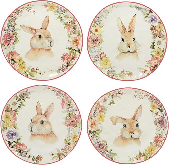 Certified International Easter Garden 8.5" Dessert/Salad Plate, Set of 4 Assorted Designs, Multic... | Amazon (US)