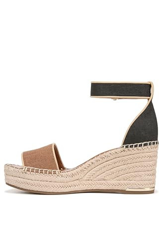 Franco Sarto Womens Clemens Jute Wrapped Espadrille Wedge Sandals Tan/Black Fabric 11M | Amazon (US)