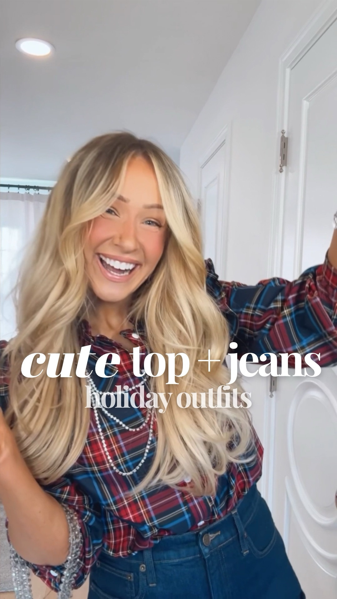Cute top and jeans holiday outfits 

#LTKHoliday