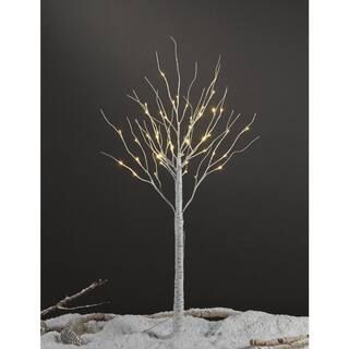 Lightshare 4 ft. Pre-Lit LED Birch Tree Artificial Christmas Tree with Flexible Branches and 48-W... | The Home Depot