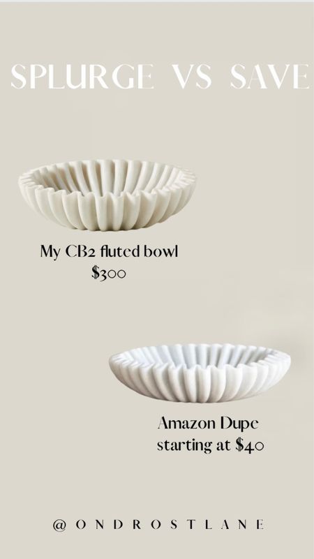 Dupe of my CB2 fluted bowl

#splurgevssave
#decordupe 
#coffeetabledecor 

#LTKsalealert #LTKhome #LTKSeasonal