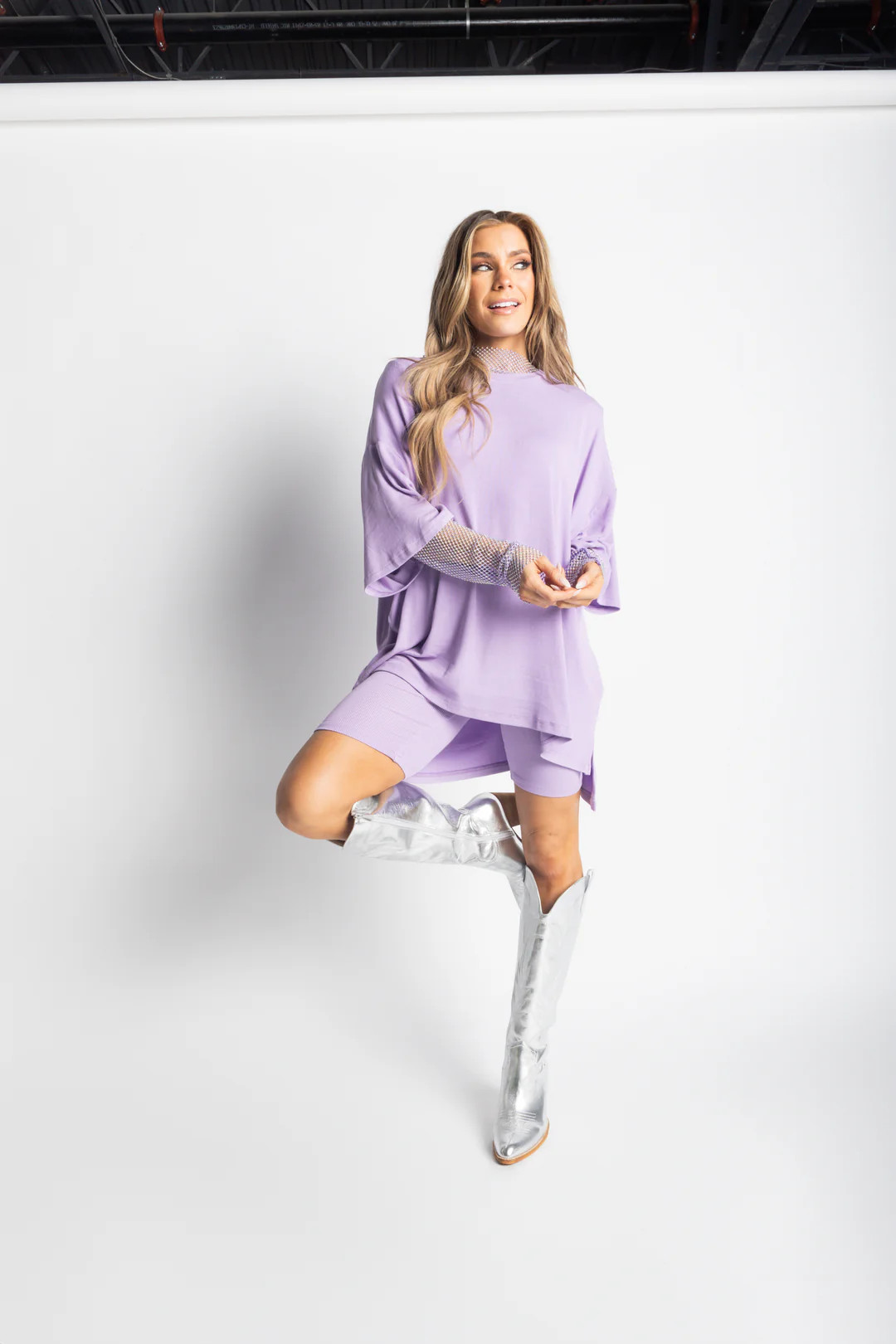Day Dreamer Ribbed Biker Set [S-3X] - Lavender | WKNDchasers
