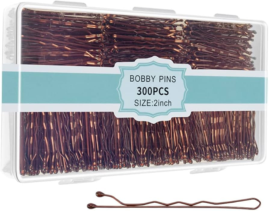 300 Pcs Bobby Pins Brown, Brown Hair Pins for Women Girls and Kids, Invisible Wave Hair clips Bul... | Amazon (US)
