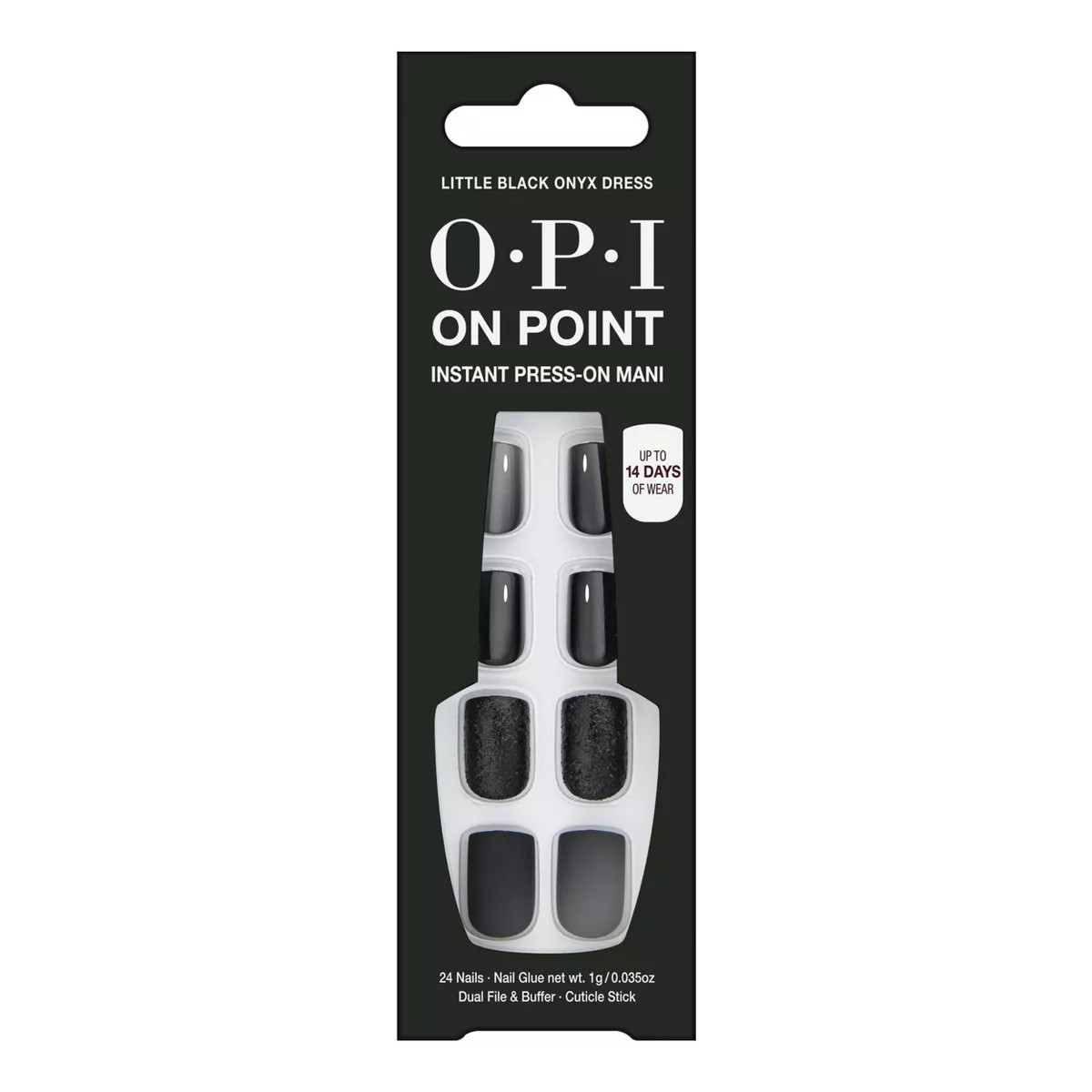 OPI Press-On Fake Nails - Little Black Onyx Dress - 26ct | Target