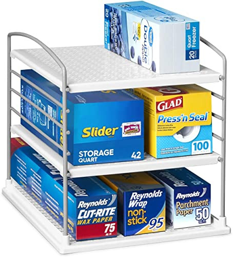 YouCopia UpSpace Adjustable Box Organizer for Foil Wrap and Kitchen Cabinet Storage, Original, Wh... | Amazon (US)