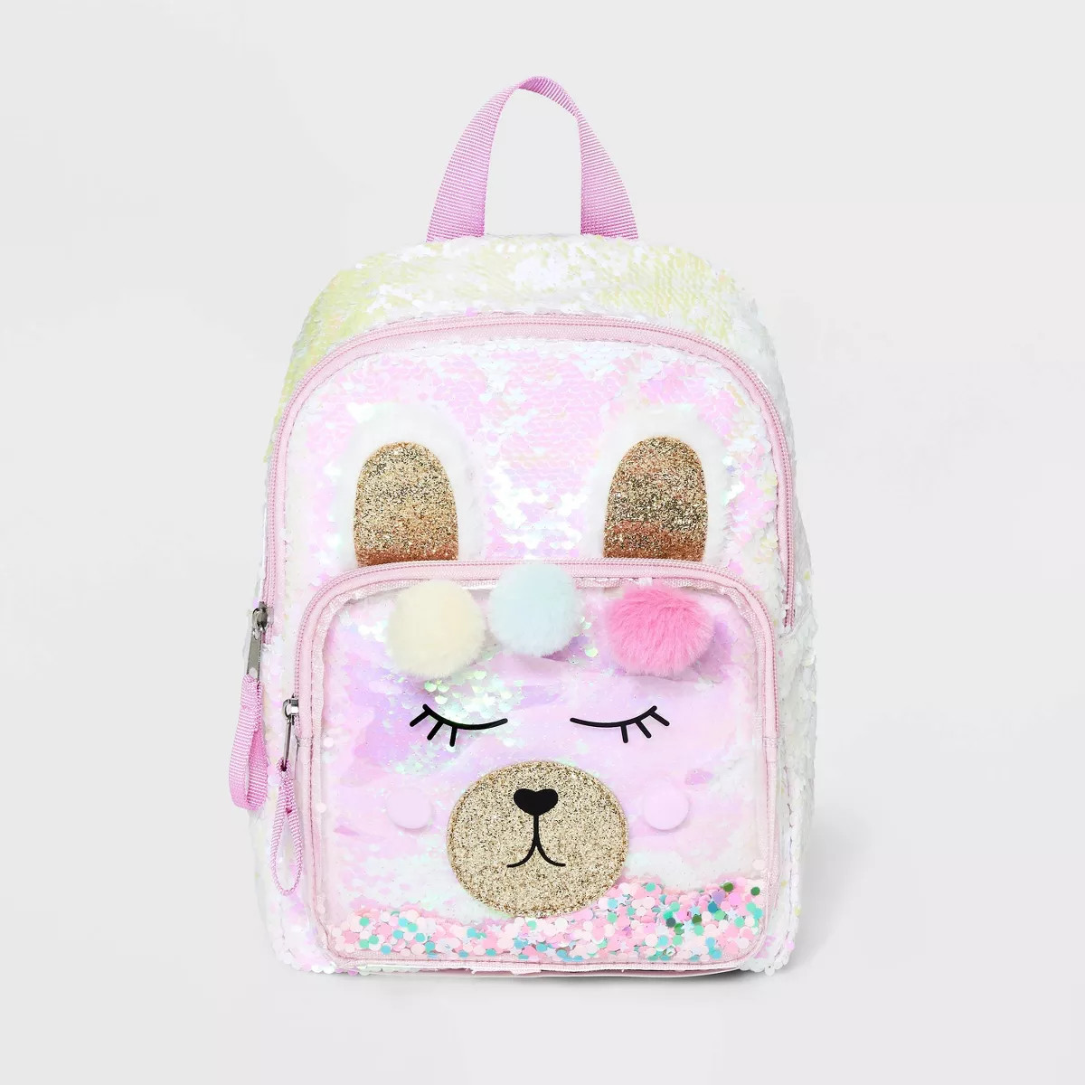 Girls' 10.5" Sequin Llama Backpack - Cat & Jack™ Pink: Elementary School, Acrylic Shell, Zip Cl... | Target