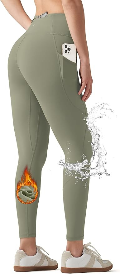 Willit Women's Fleece Lined Leggings Water Resistant Winter Pants Thermal High Waisted Yoga Hikin... | Amazon (US)