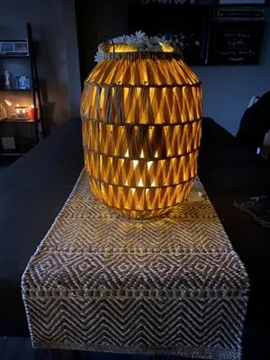 Better Homes & Gardens Battery-Operated Outdoor Yellow Rattan LED Lantern | Walmart (US)
