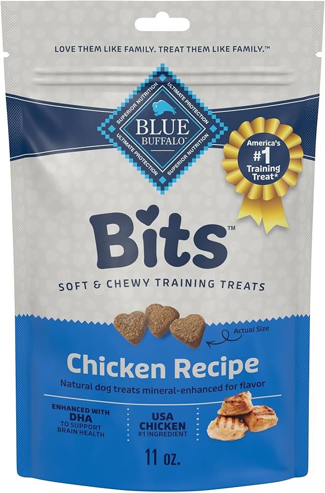 Blue Buffalo Bits Soft Dog Treats for Training, Made with Natural Ingredients & Enhanced with DHA... | Amazon (US)
