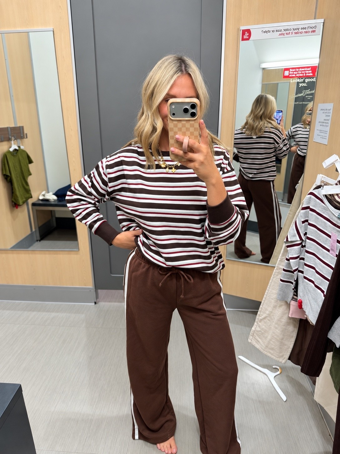 OBSESSED with this stripe top and track “sweats” size small on both!

#LTKSaleAlert