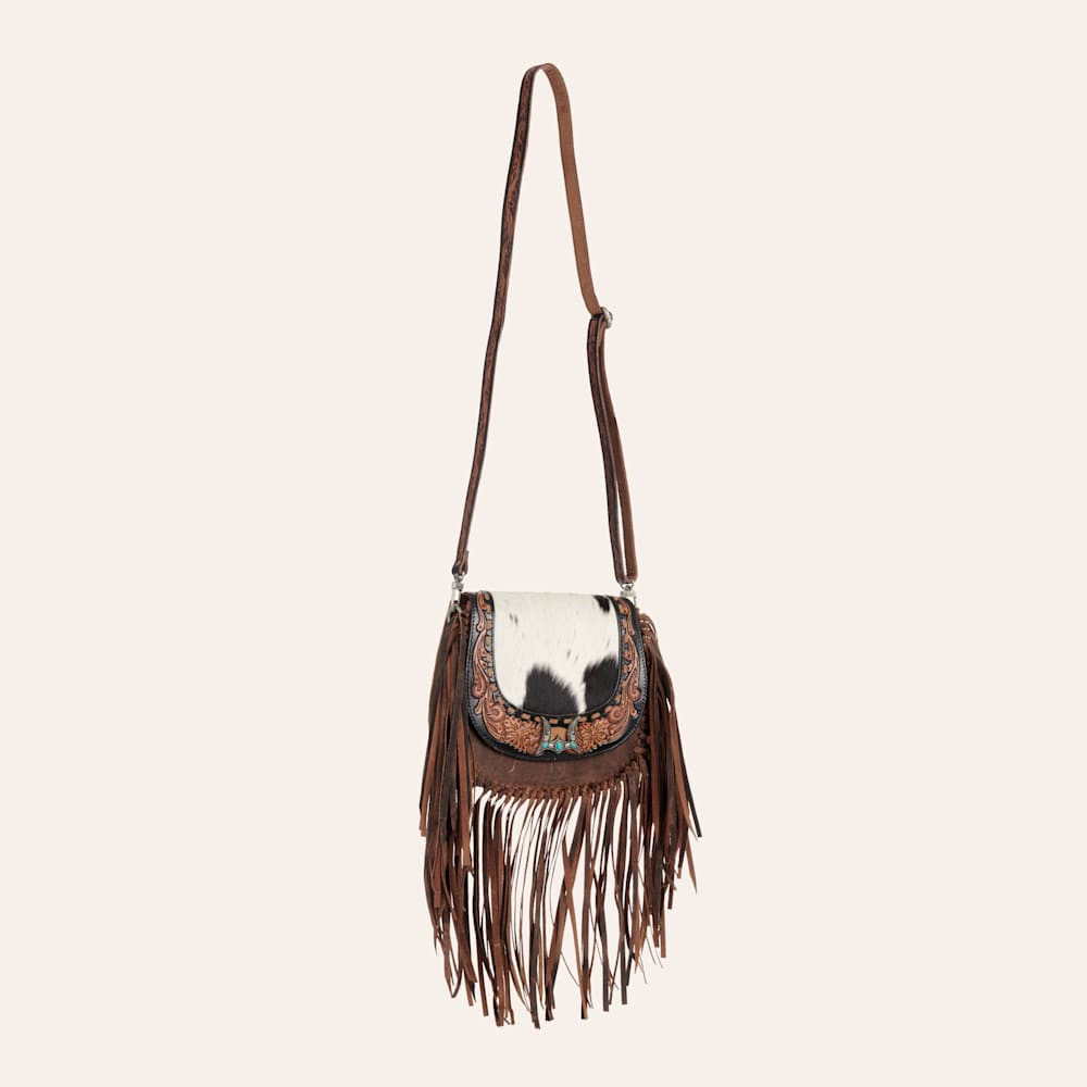 Loyal West Brown Hair On Fringe Mini Crossbody Bag | Cavender's
