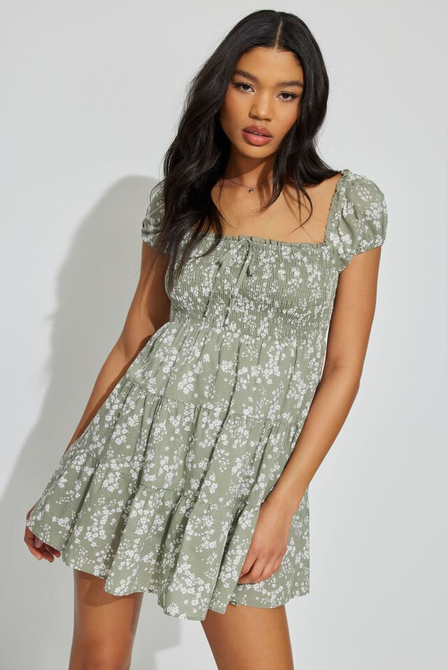 Alexis Smocked Flare Dress | Garage Clothing