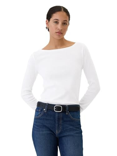 GAP Womens Long Sleeve Favorite Boatneck White000 XL | Amazon (US)
