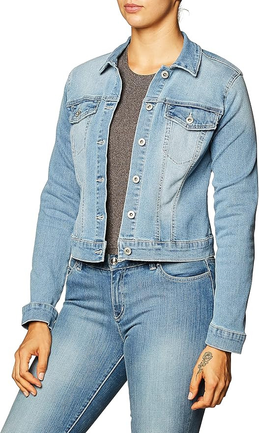 Jessica Simpson Women's Pixie Classic Feminine Fit Crop Jean Jacket | Amazon (US)