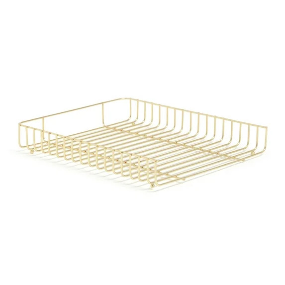 U Brands Bent Wire Paper Tray, 12.62 x 10.39 x 1.97 in., Gold | Walmart (US)
