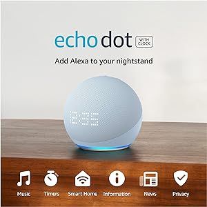 Amazon Echo Dot (5th Gen) with clock | Compact smart speaker with Alexa and enhanced LED display ... | Amazon (US)