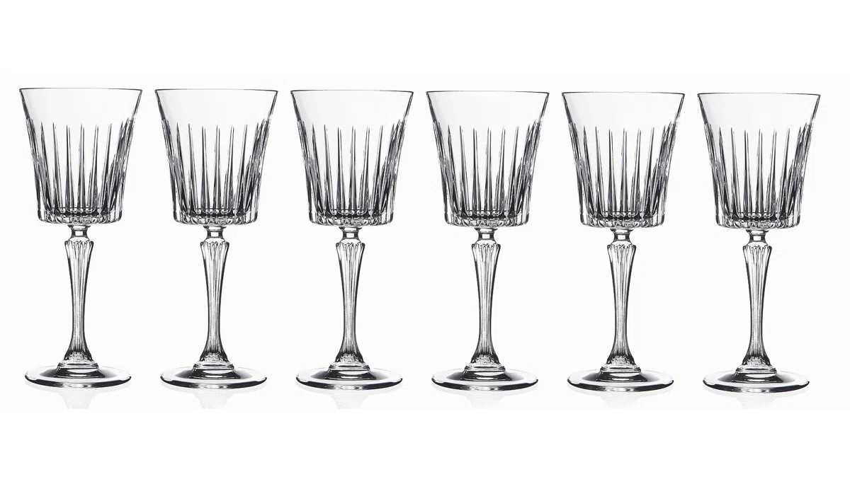 Lorren Home Trends Timeless 10oz. Lead Free Crystal Goblet Glassware (Set of 6) | Wayfair North America