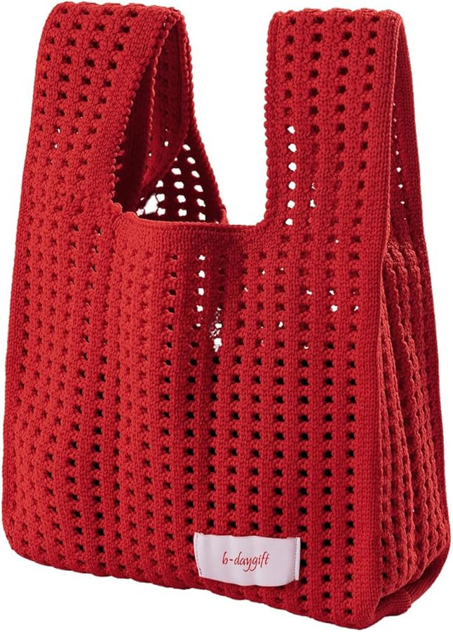 Verdusa Women's Hollow Out Knit Handbag Casual Solid Crochet Purse Bags | Amazon (US)