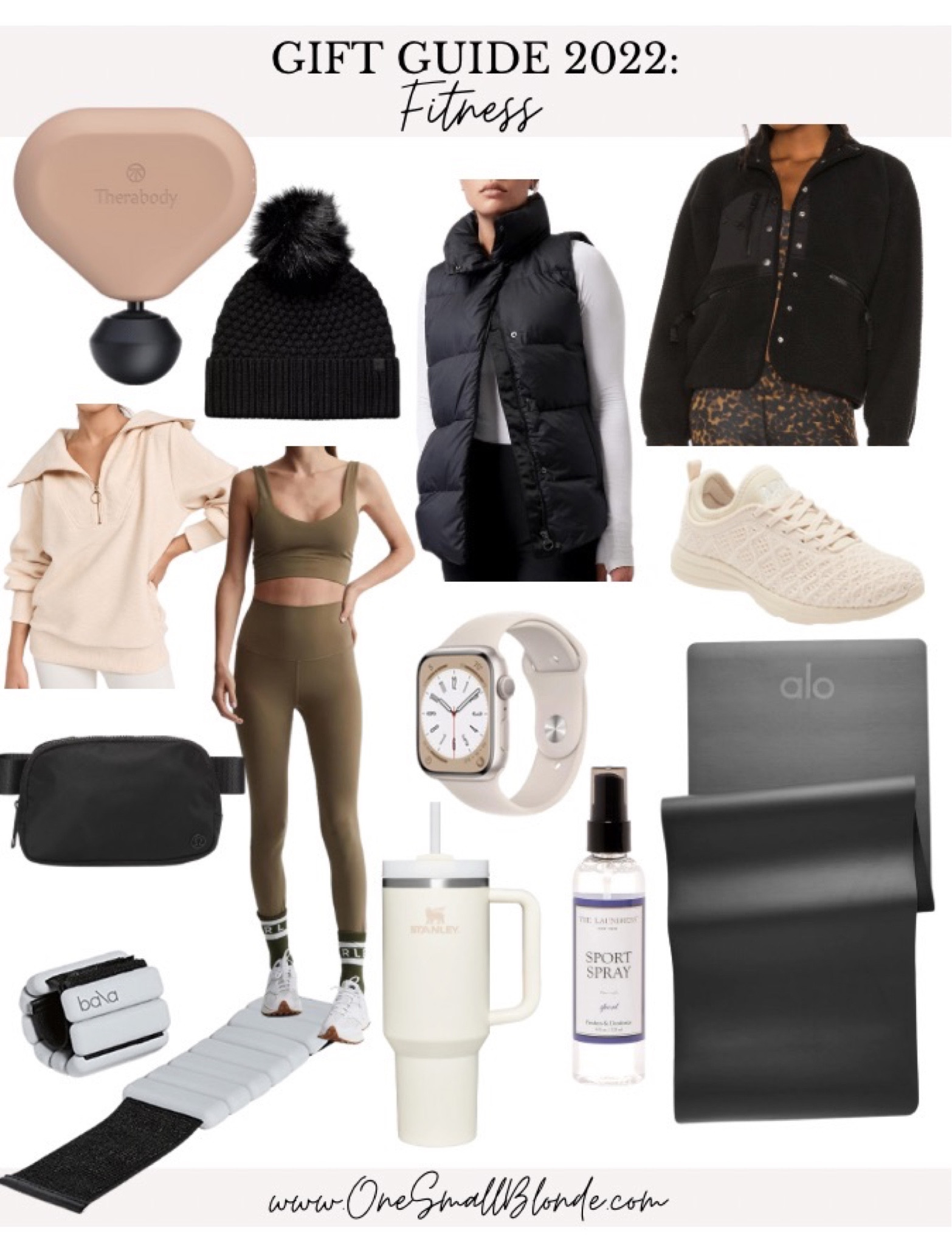 Gift guide: fitness

Theragun, black beanie, black puffer vest, fleece jacket, workout set, APL sneakers, Alo yoga mat, yoga mat cleaner, Apple Watch, Stanley cup, bala bands.

#LTKfit #LTKGiftGuide #LTKHoliday