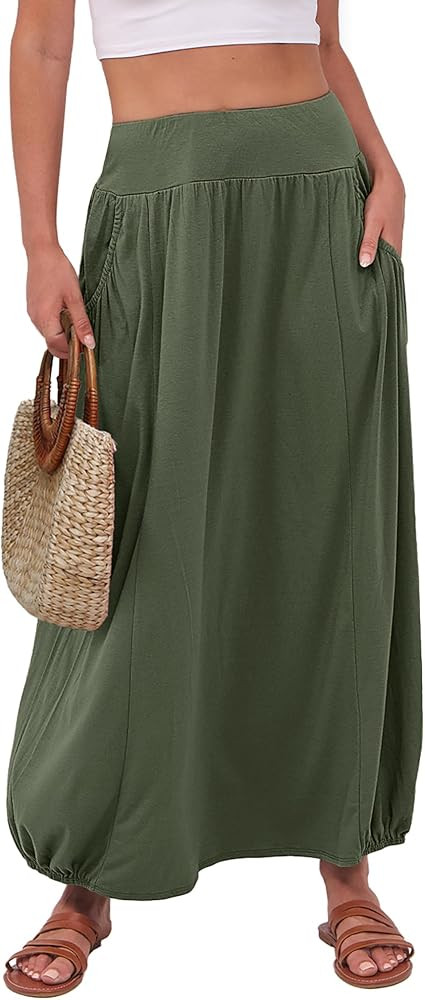 ANRABESS Women's Summer Boho Flowy Maxi Skirts | Amazon (US)