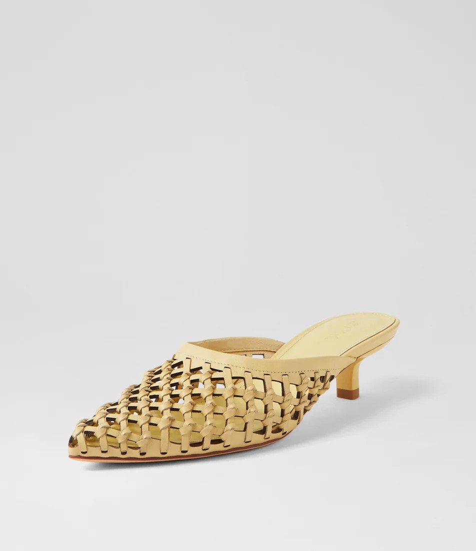 Chirles Lemon Leather Mules | Styletread (AU)