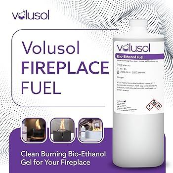 Volu Sol Fireplace Fuel, Ventless, Bio-Ethanol, Clean Burning/Eco-Friendly (1000mL /32 oz.) (Pack... | Amazon (US)