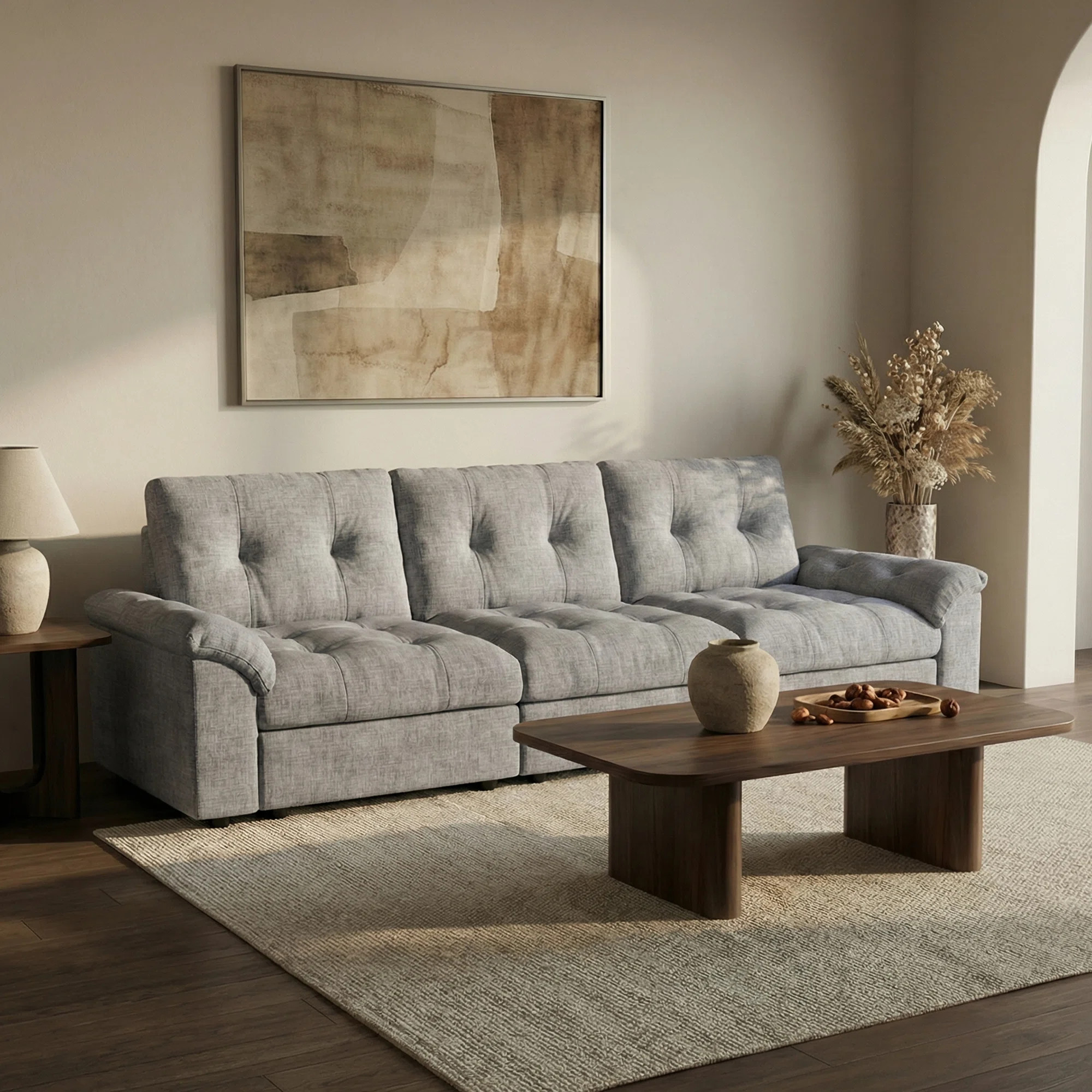 Latitude Run® 103.5" Modular Sectional Cloud Sofa With Deep Seat Couch,lattice Decored Design | Wayfair | Wayfair North America