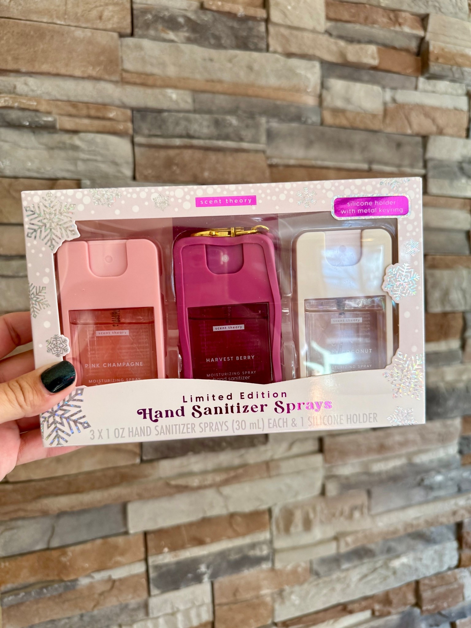 Holiday hand sanitizer gift set 👀 back in stock — and it gives big brand vibes at a fraction of the cost.

This 3-piece hand sanitizer spray set is under $8 and includes a silicone holder with a keychain. Such an easy stocking stuffer, teacher gift, or small holiday gift. I bought one for myself and one for my sister-in-law.

Perfect for purses, backpacks, diaper bags, and travel.

#LTKGiftGuide #LTKHoliday #LTKBeauty
