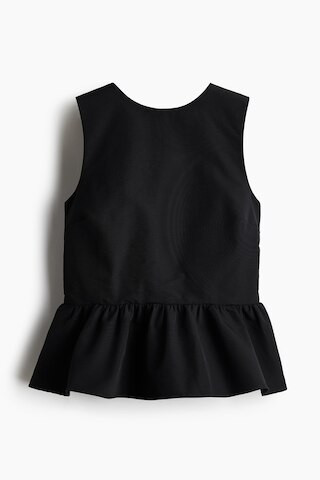 H & M - Peplumshirt mit Bindebändern - Schwarz - Damen | H&M (DE, AT, CH, NL, FI)
