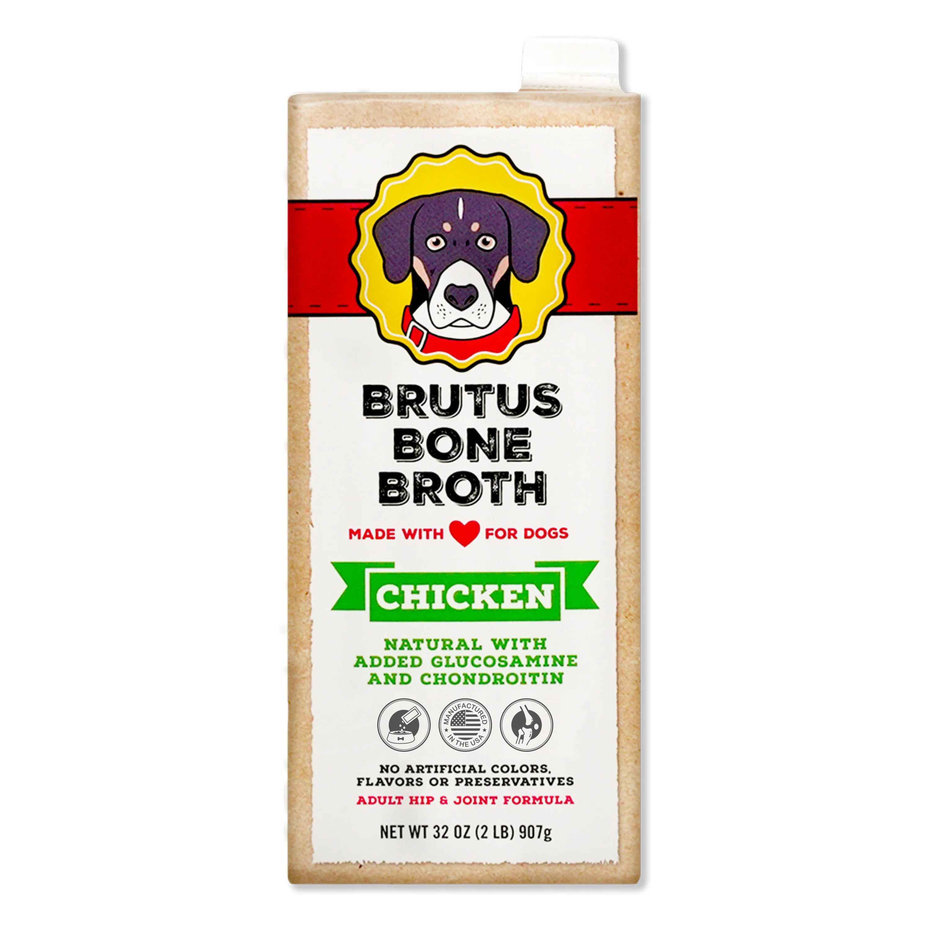 Brutus Bone Broth for Dogs \u2013 Chicken | Dog Food Topper & Gravy | Brutus Broth