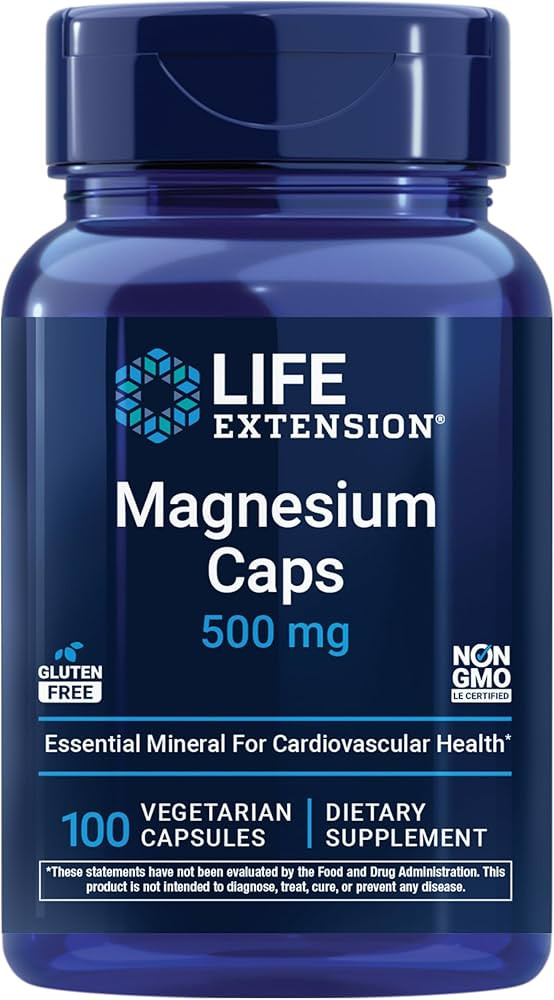 Life Extension Magnesium Caps, 500 mg, Magnesium Oxide, Citrate, and Succinate, Heart Health, Hea... | Amazon (US)