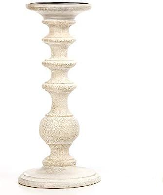 Hosley 11 Inch High White Wooden Pillar Candle Holder Country Style Ideal for Weddings or Parties... | Amazon (US)