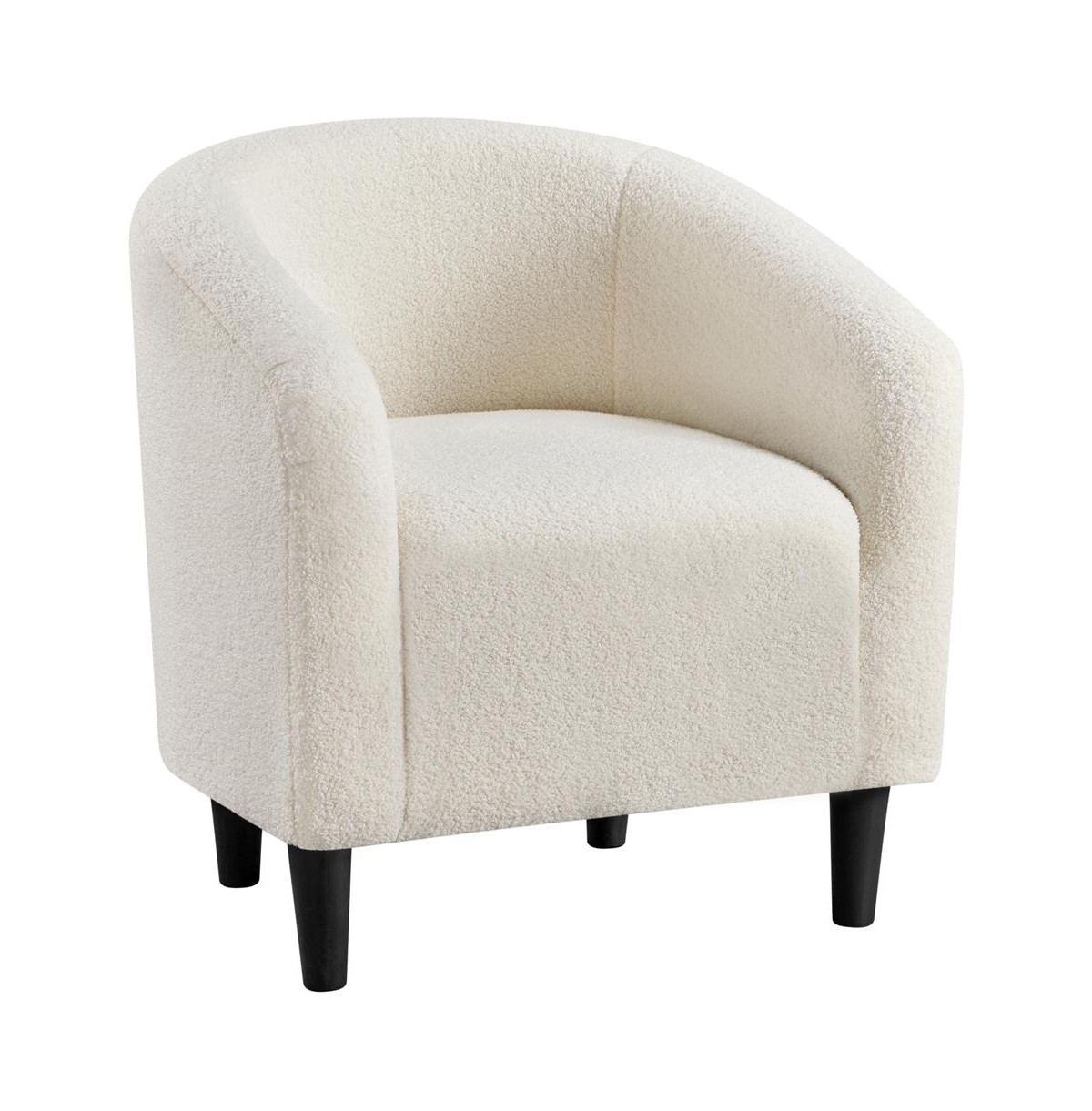 Yaheetech Boucle Club Chair Accent Barrel Chair Arm Chair - Ivory | Macy's