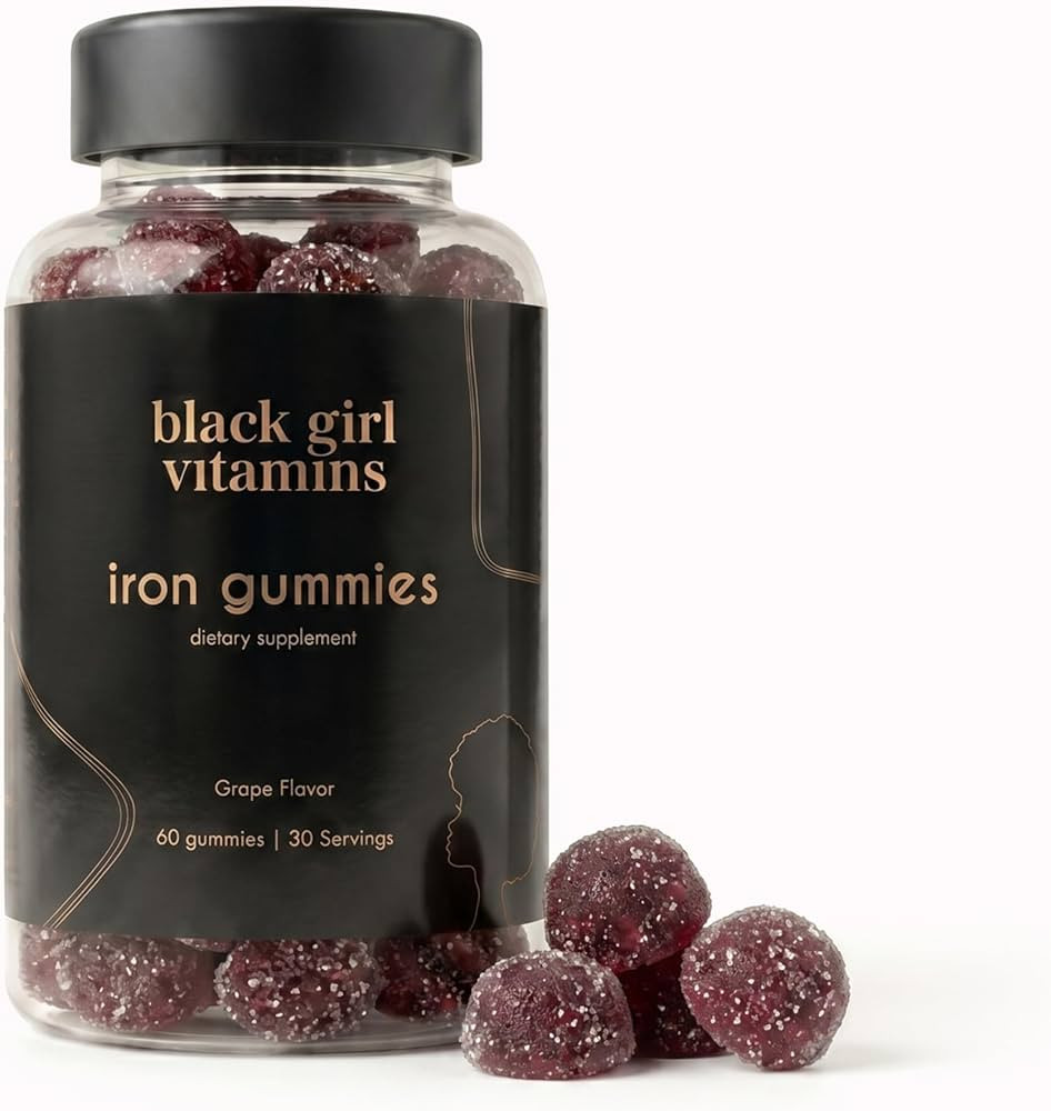 Black Girl Vitamins - Iron Gummies (20 mg), Supports Iron Deficiency & Anemia, Gluten-Free, Gelat... | Amazon (US)