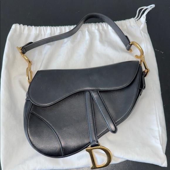 Dior Black Medium Saddle Bag -  Barely Used | Poshmark