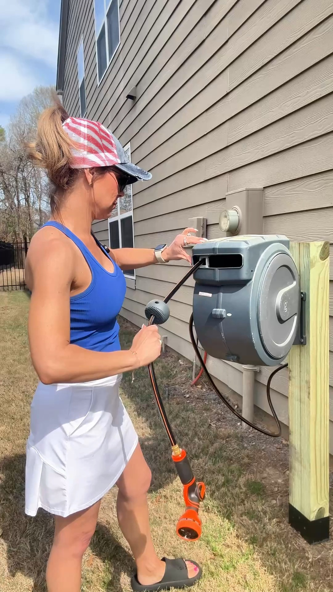 After working in the yard, the LAST thing I want to do is deal with wrapping up a hose, untangling it, or leaving it laying all over my lawn.

This retractable garden hose does all of that for you. Just pull it—and it retracts itself perfectly every time. No mess, no cleanup, and no chance of running it over.

It’s 130 feet long, swivels 180°, and reaches around your entire yard—front, side, and backyard—without moving it.

#GardenHacks
#OutdoorLiving
#HomeGarden
#YardUpgrade
#SpringReady