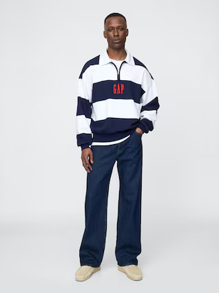 Heavyweight Striped Logo Pullover | Gap (US)