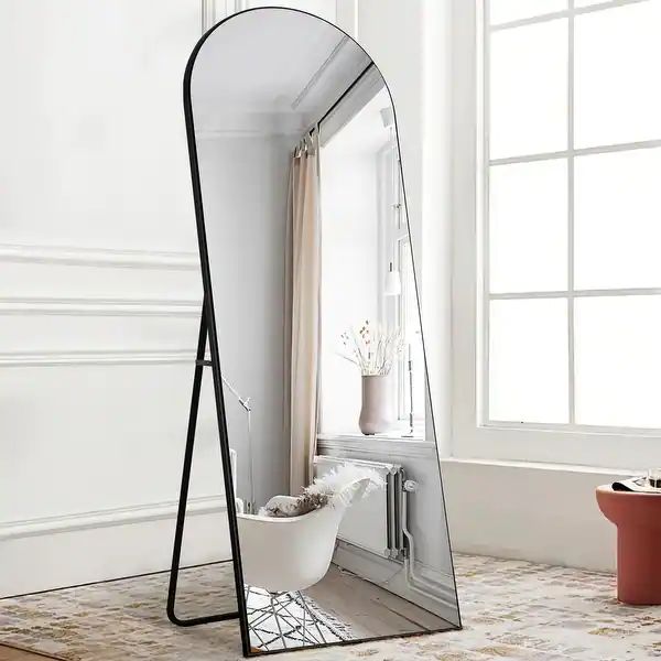 Modern Arched Mirror Full-length Floor Mirror with Standing - On Sale - Overstock - 34380485 | Bed Bath & Beyond