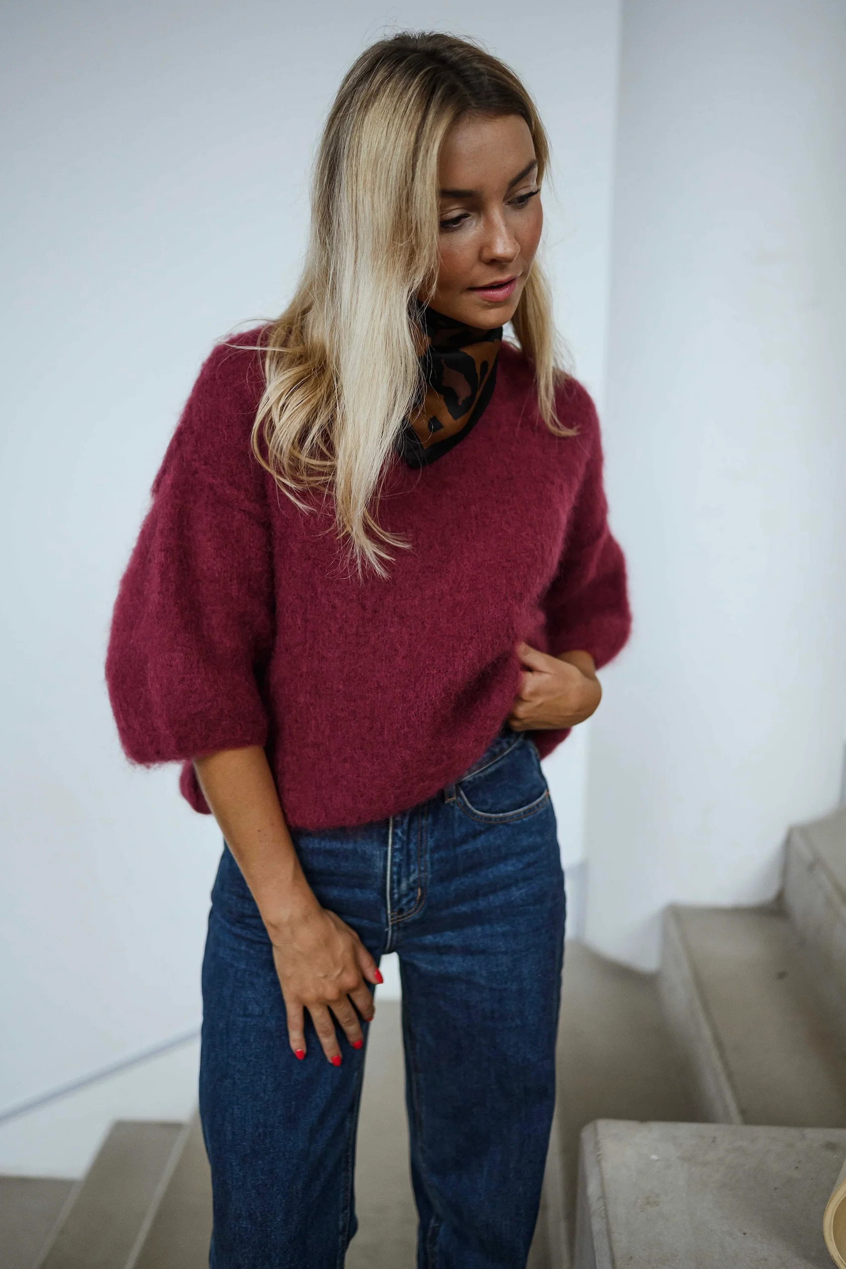 Burgundy Samia Sweater | Easy Clothes