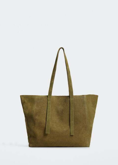 Leather shopper bag -  Women | Mango USA | MANGO (US)