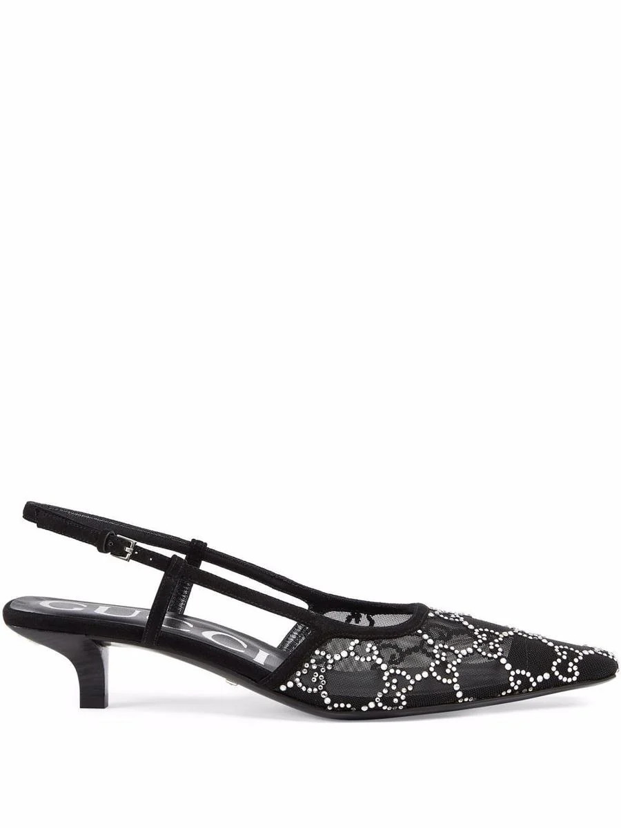 Gucci Gg Crystal Slingback Pumps | Baltini