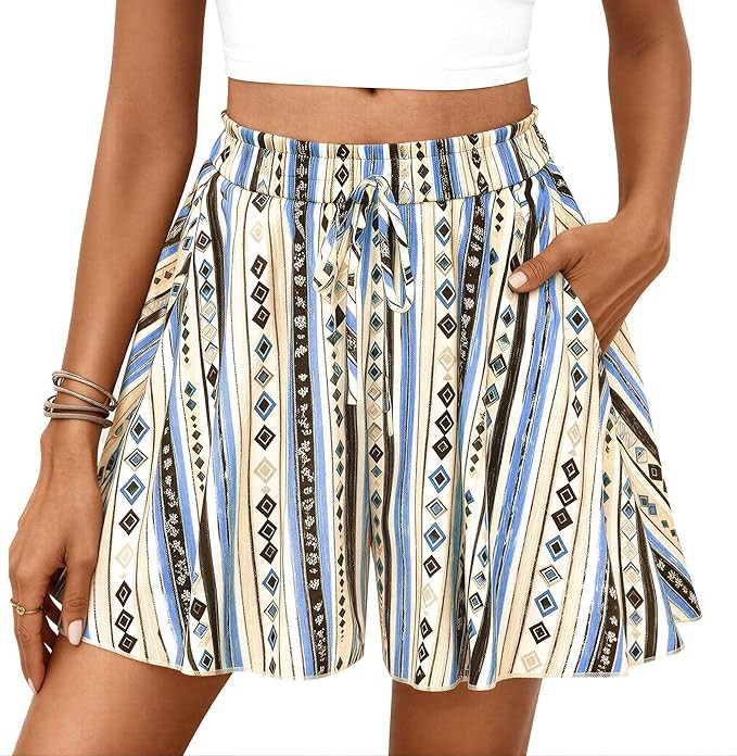 PRETTYGARDEN Women's Flowy Shorts Summer Fashion 2026 Beach Vacation Clothes Casual High Waist Wi... | Amazon (US)