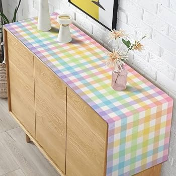 Pudodo Easter Buffalo Plaid Check Table Runner Spring Holiday Farmhouse Fireplace Kitchen Dining ... | Amazon (US)